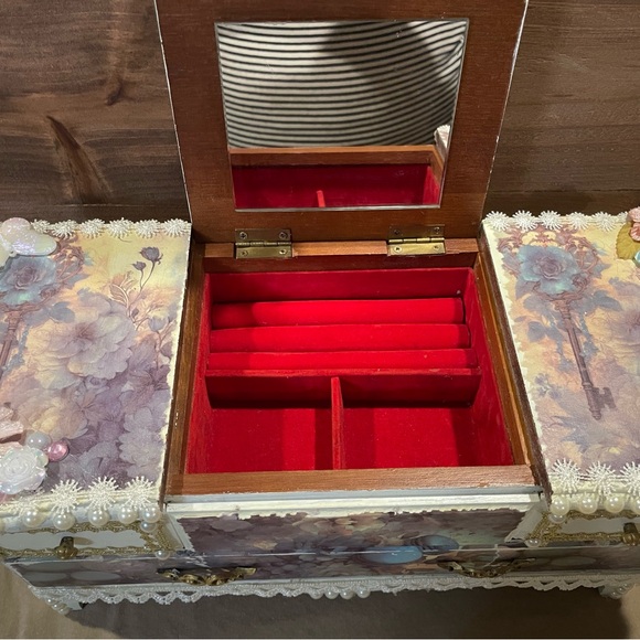 Floral Art Canvas with Lace Trim - Picture 5 of 7